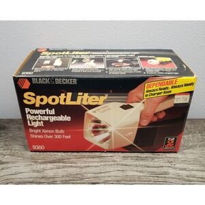 Vtg Black & Decker Spotliter 9360 Light Rechargeable Flashlight‎ NOS OPEN BOX